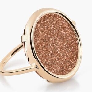Ginette ny Sandstone & 18k Solid Rose Gold Ring Size 7